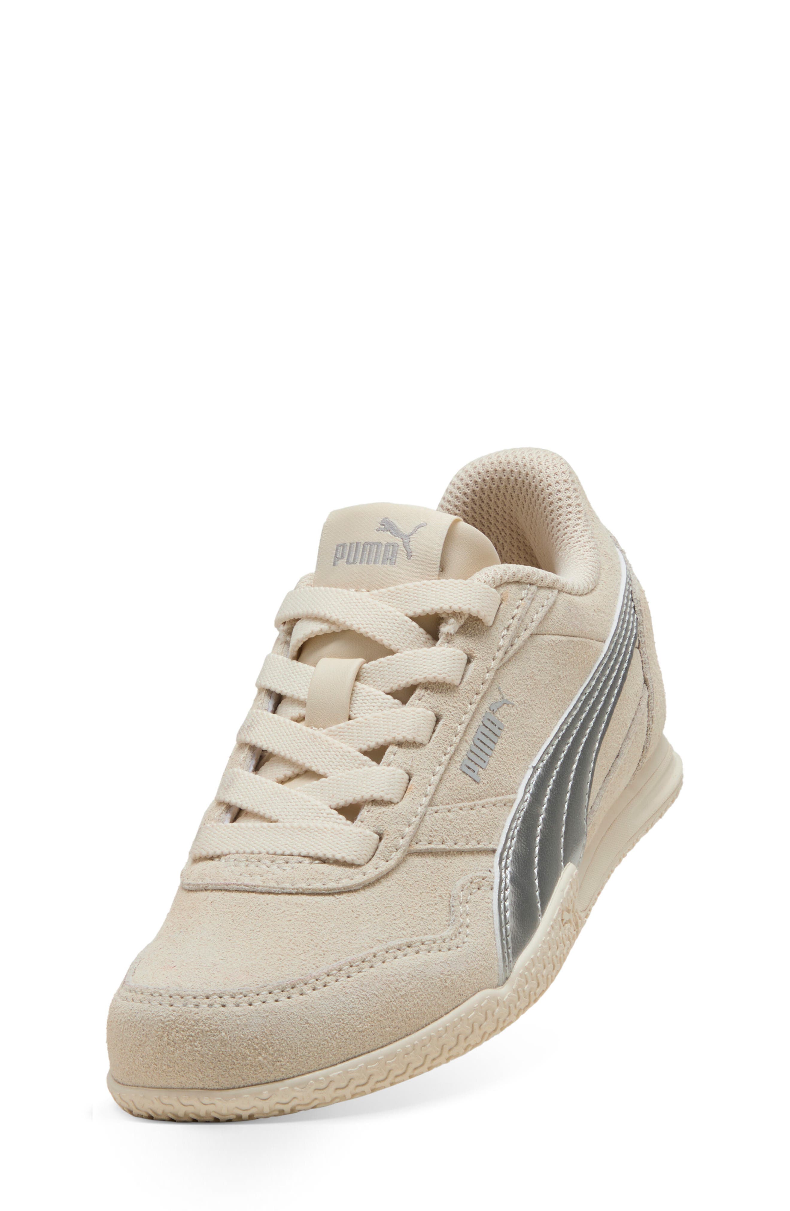 Kids' Bella Donna Metallic Sneaker, Alternate, color, ALPINE SNOW/ PUMA SILVER