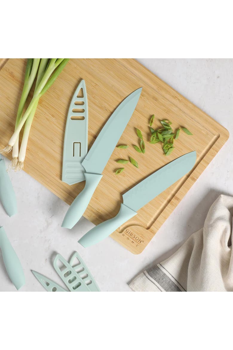 Nonstick Stainless Steel 12 Piece Cutlery Set Turquoise, Alternate, color, Blue