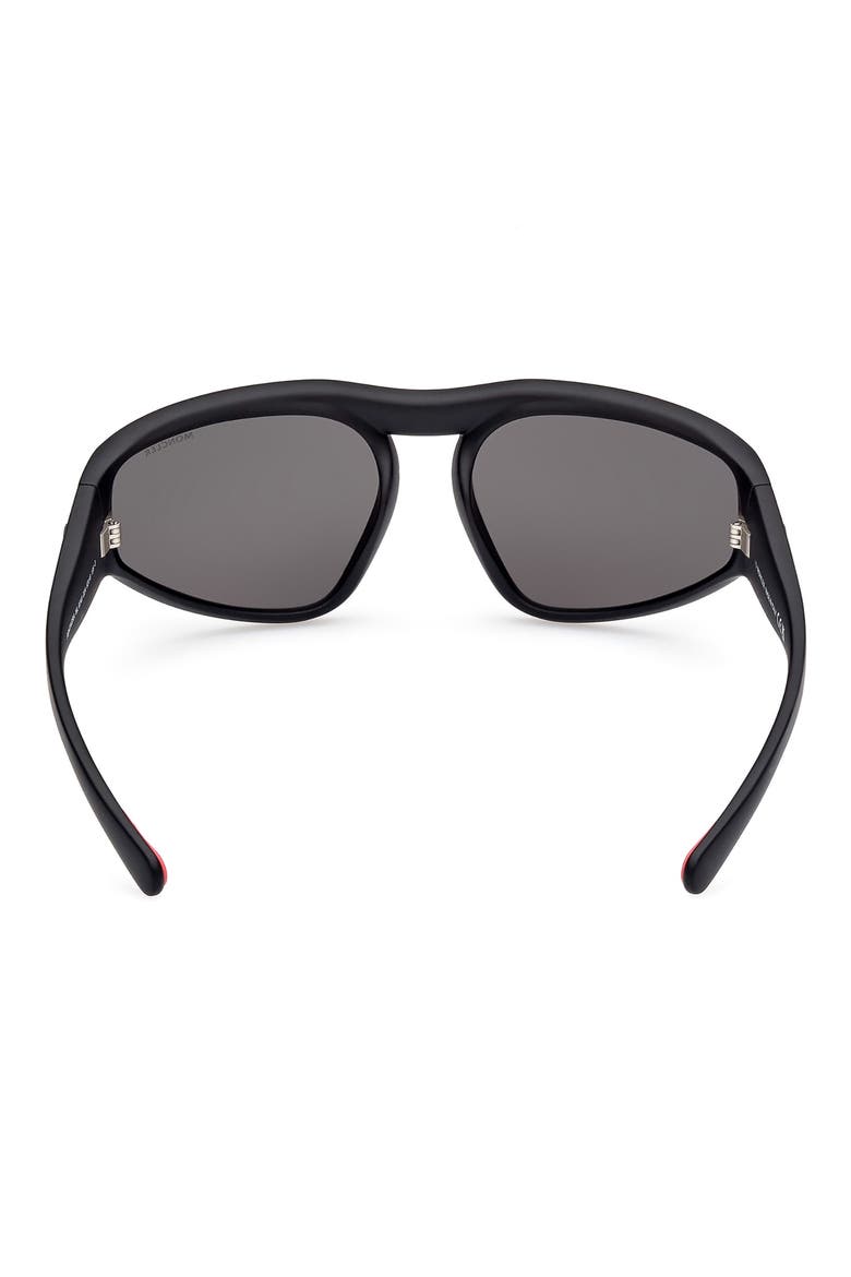 62mm Oversize Geometric Sunglasses, Alternate, color, MATTE BLACK/ SMOKE