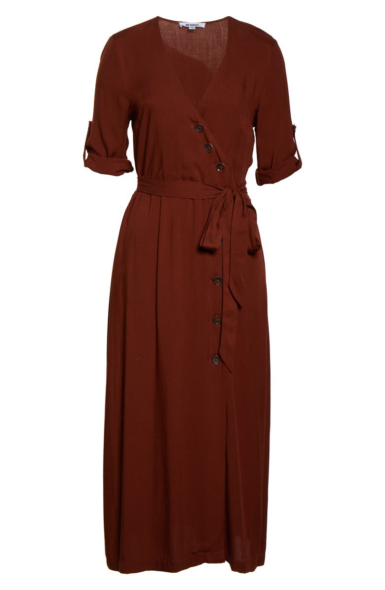 BB Dakota by Steve Madden BB Dakota Asymmetrical Button Front Shirtdress, Alternate, color, 