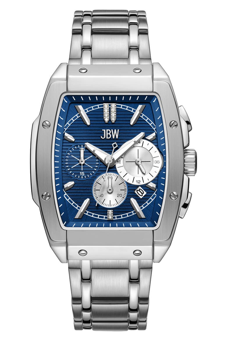 Echelon Diamond Bracelet Strap Chronograph Watch, 41mm x 12mm, Main, color, STAINLESS STEEL