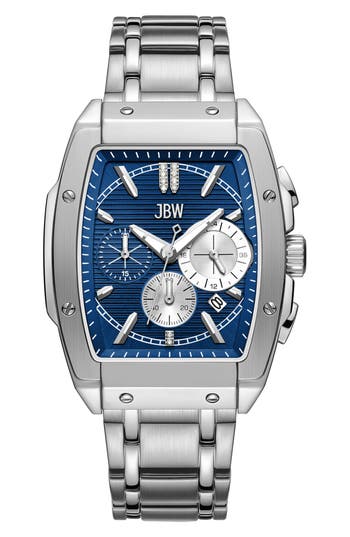 Jbw Men's Echelon Diamond Gold-plated Stainless-steel Watch In Stainless Steel