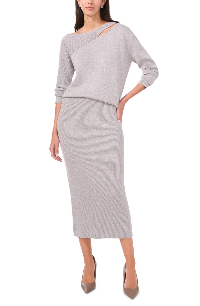 Vince Camuto Metallic Sweater Skirt, Alternate, color, 