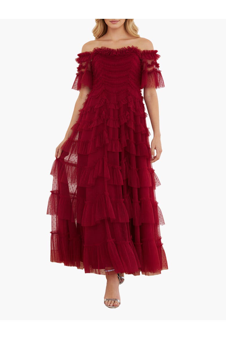 Aviana Off-Shoulder Gown, Alternate, color, Red