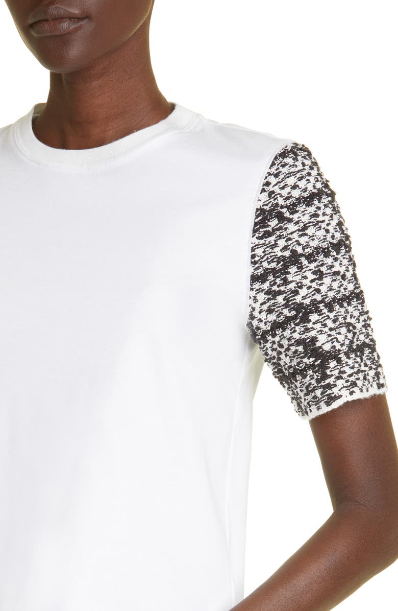 St. John Collection Mixed Media Cotton Jersey T-Shirt, Alternate, color, 