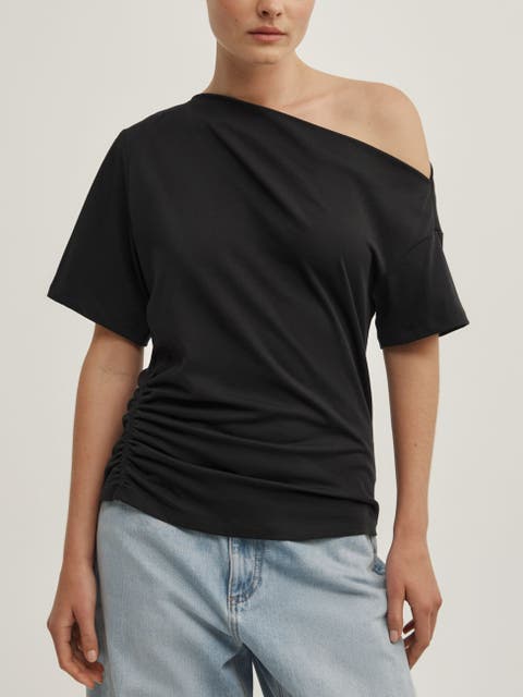 Ruched Asymmetric T-shirt