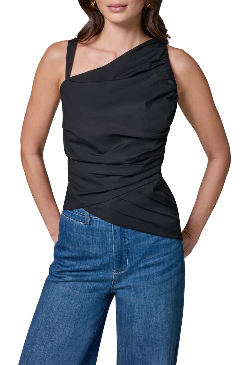 Stretch Poplin Top, Main, color, BLACK
