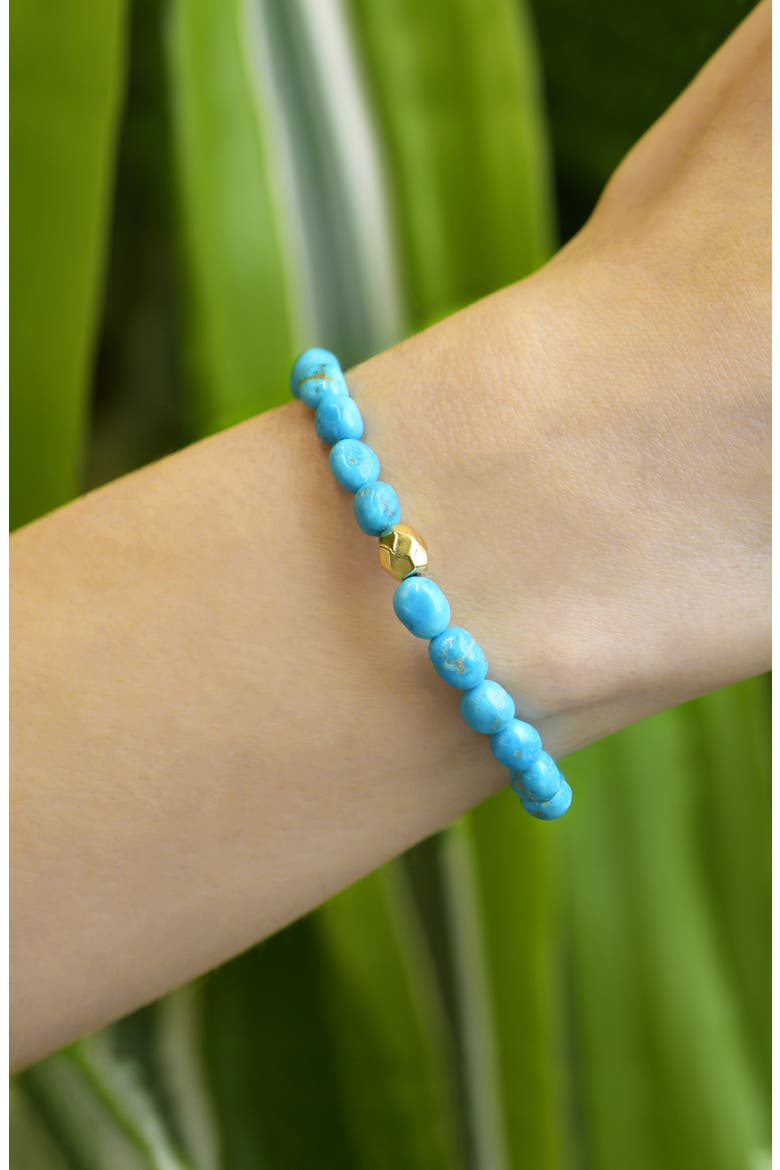 Boheme Sleeping Beauty Turquoise Beaded Stretch Bracelet, Alternate, color, BLUE