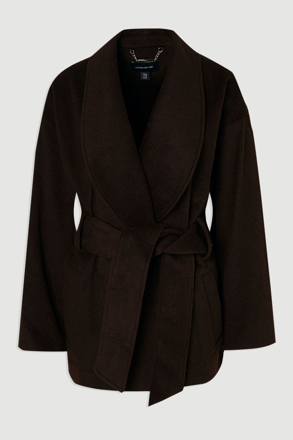 Brushed Wool Wrap Short Coat - image 2