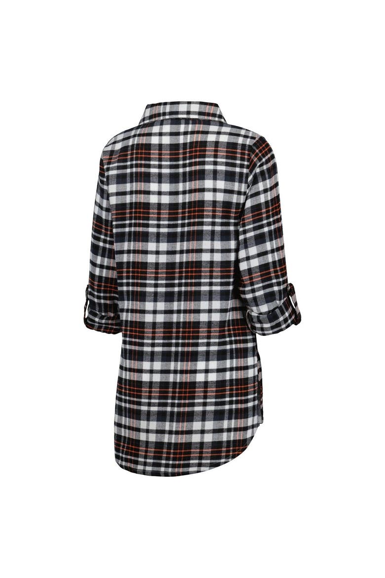 Women's Concepts Sport Black Philadelphia Flyers Mainstay Flannel Full-Button Long Sleeve Nightshirt, Alternate, color, Black
