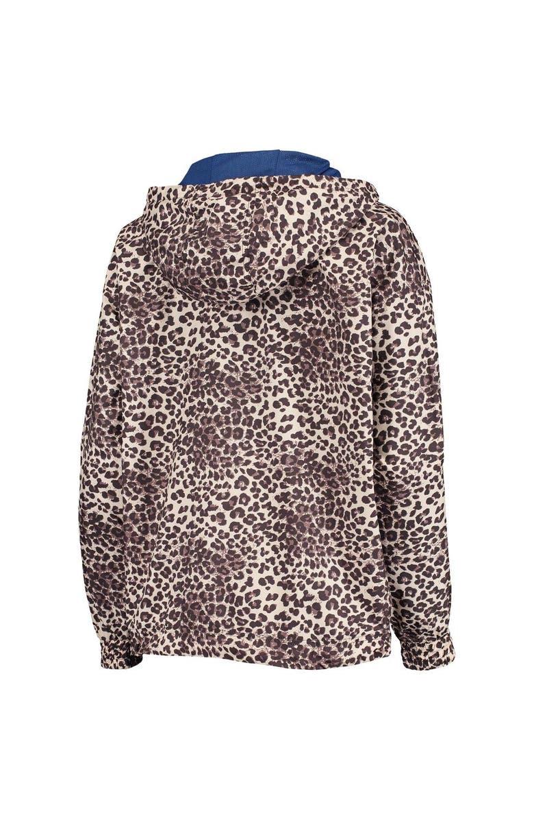 DKNY SPORT Women's DKNY Sport Leopard Golden State Warriors Gabriella Windbreaker Half-Zip Hoodie, Alternate, color, 