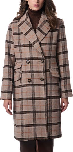 Plaid Double Breasted Coat