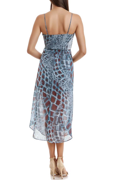 Socialite Ruched Cami Midi Dress In Blue