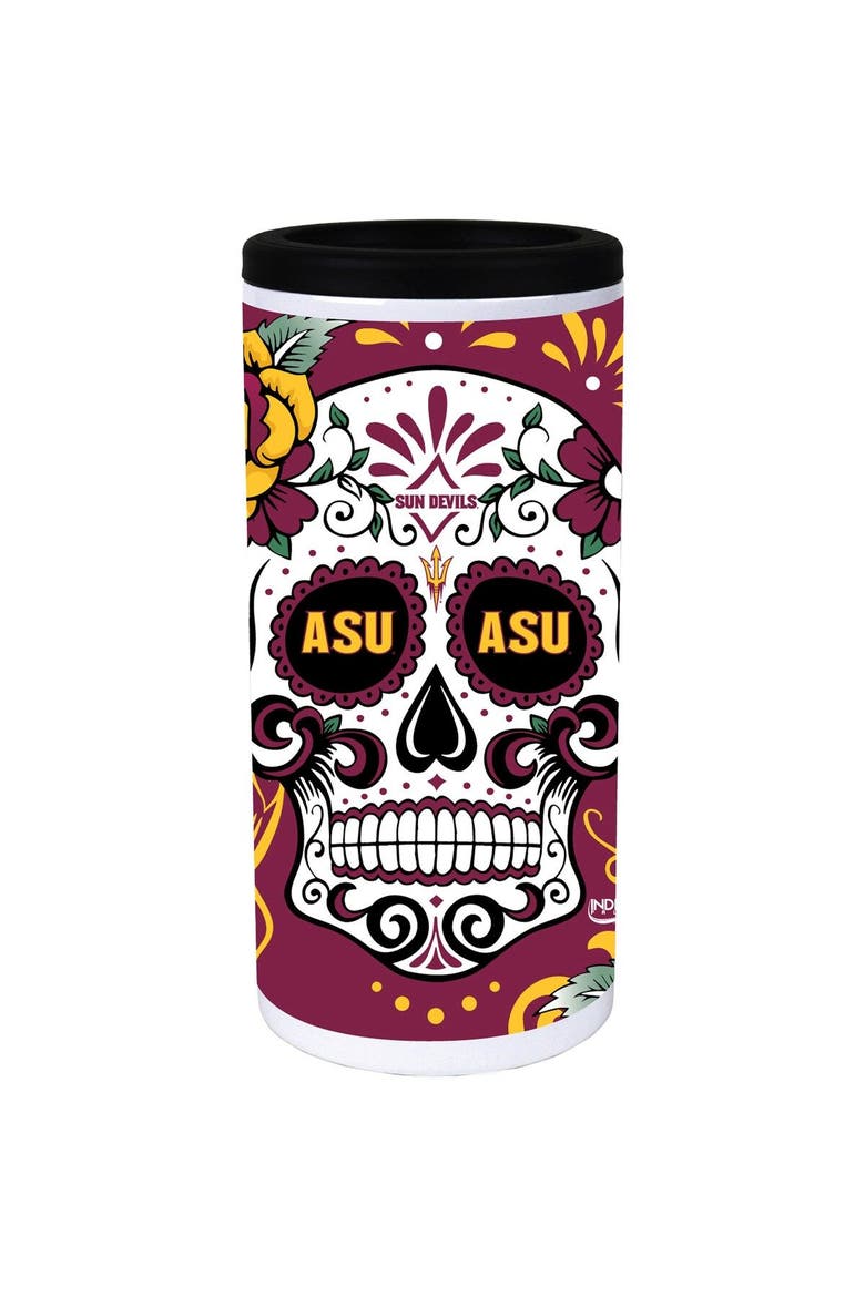 Arizona State Sun Devils Dia Stainless Steel 12oz. Slim Can Cooler, Alternate, color, White