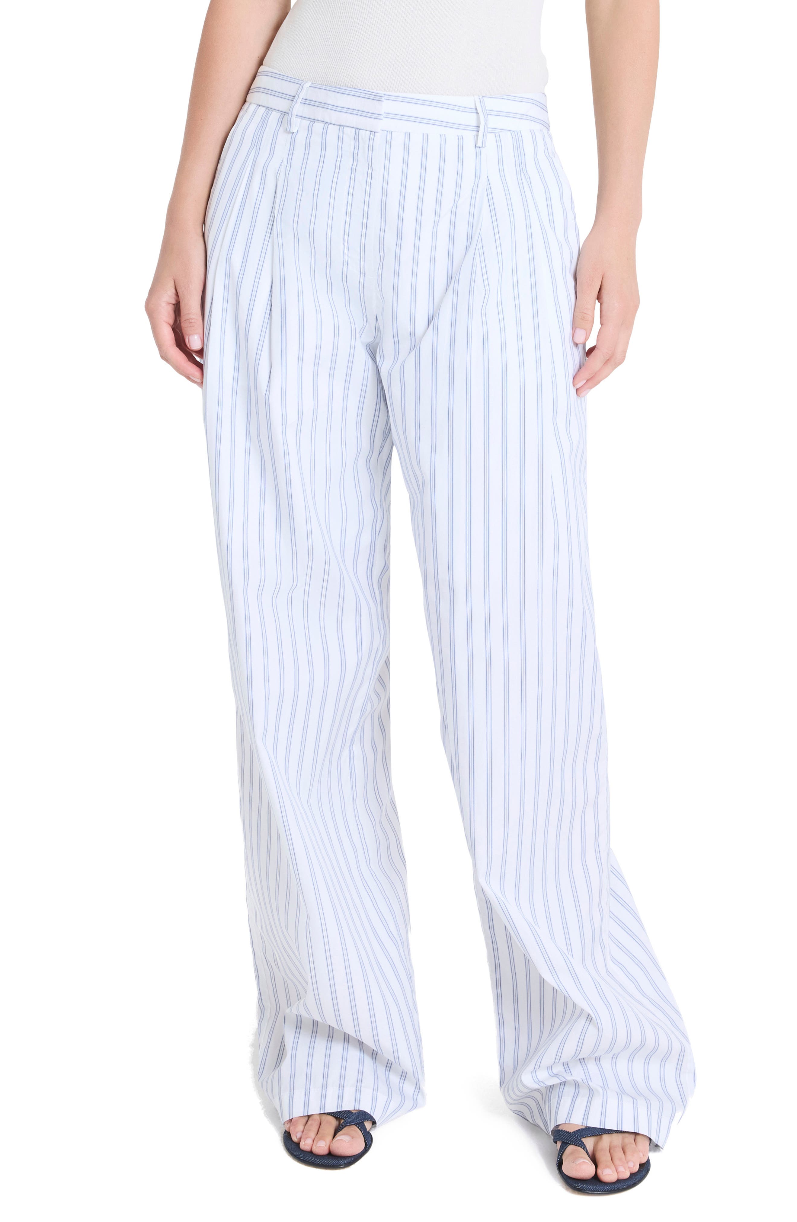 Sulli Ticking Stripe Cotton Pants
