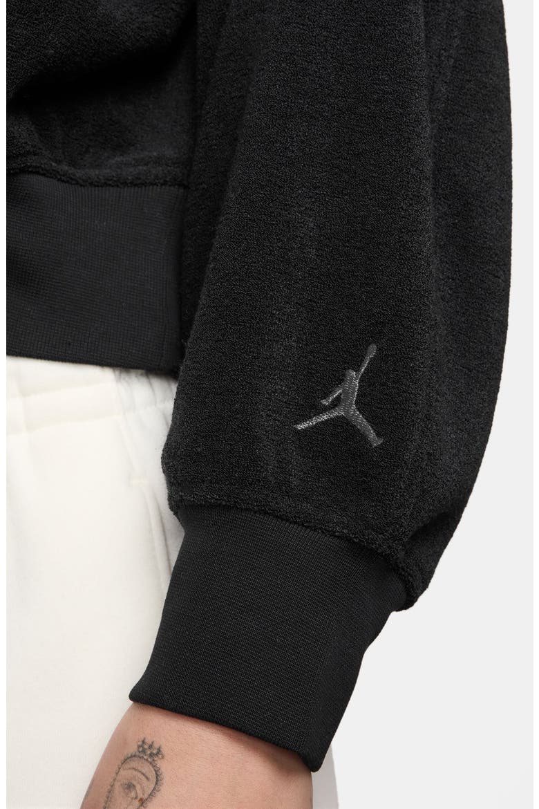 Flight Fleece Quarter Zip Crop Sweatshirt, Alternate, color, BLACK/ BLACK