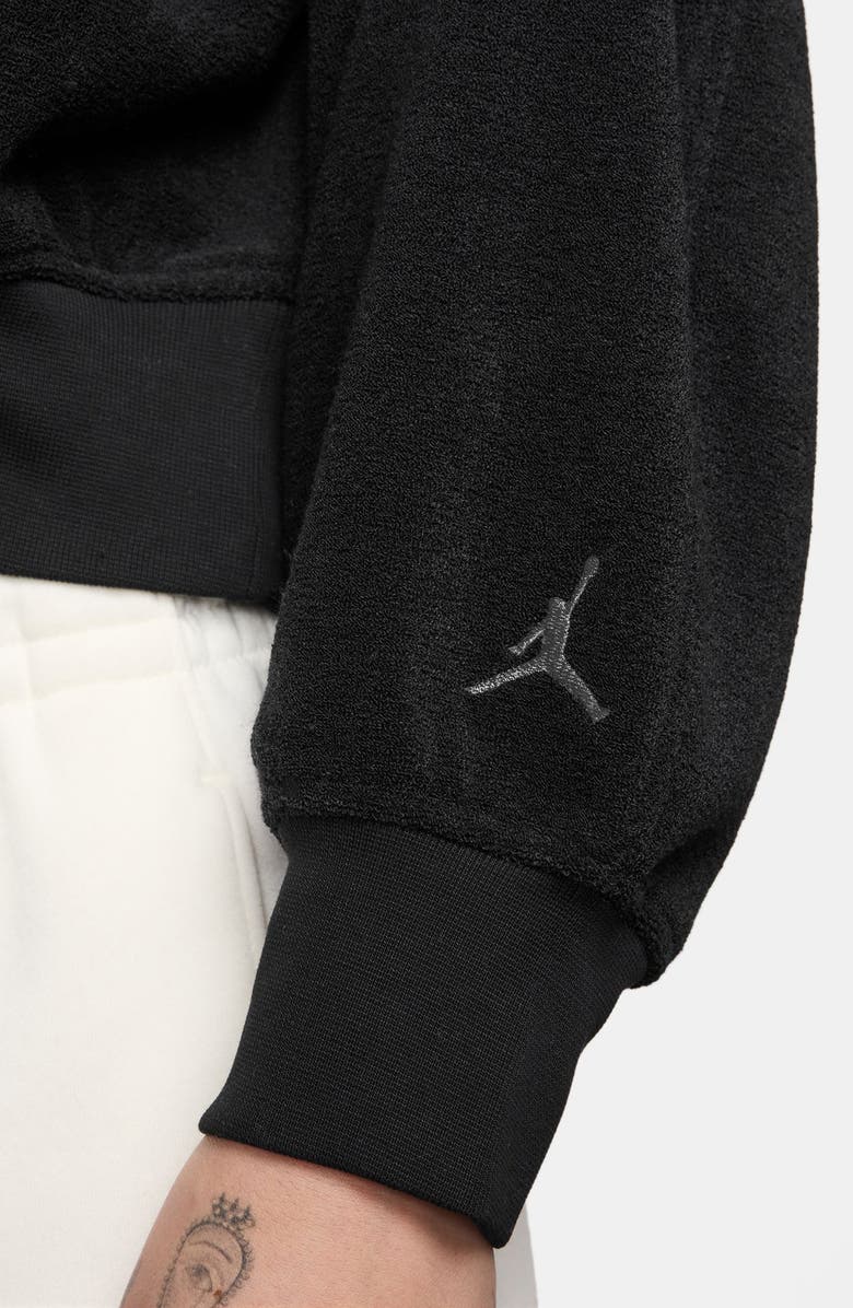 Jordan Flight Fleece Quarter Zip Crop Sweatshirt, Alternate, color, Black/ Black