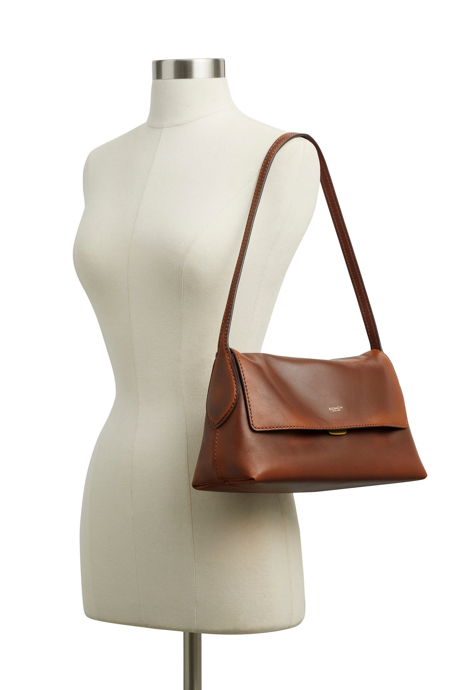 Loved Leather Chelsea Shoulder Bag, Alternate, color, BROWN