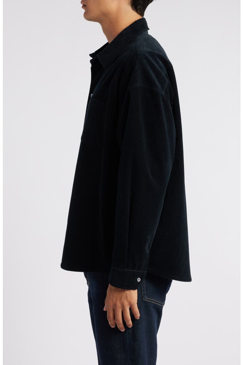 Relaxed Corduroy Button-Up Shirt Jacket, Alternate, color, DARK NAVY