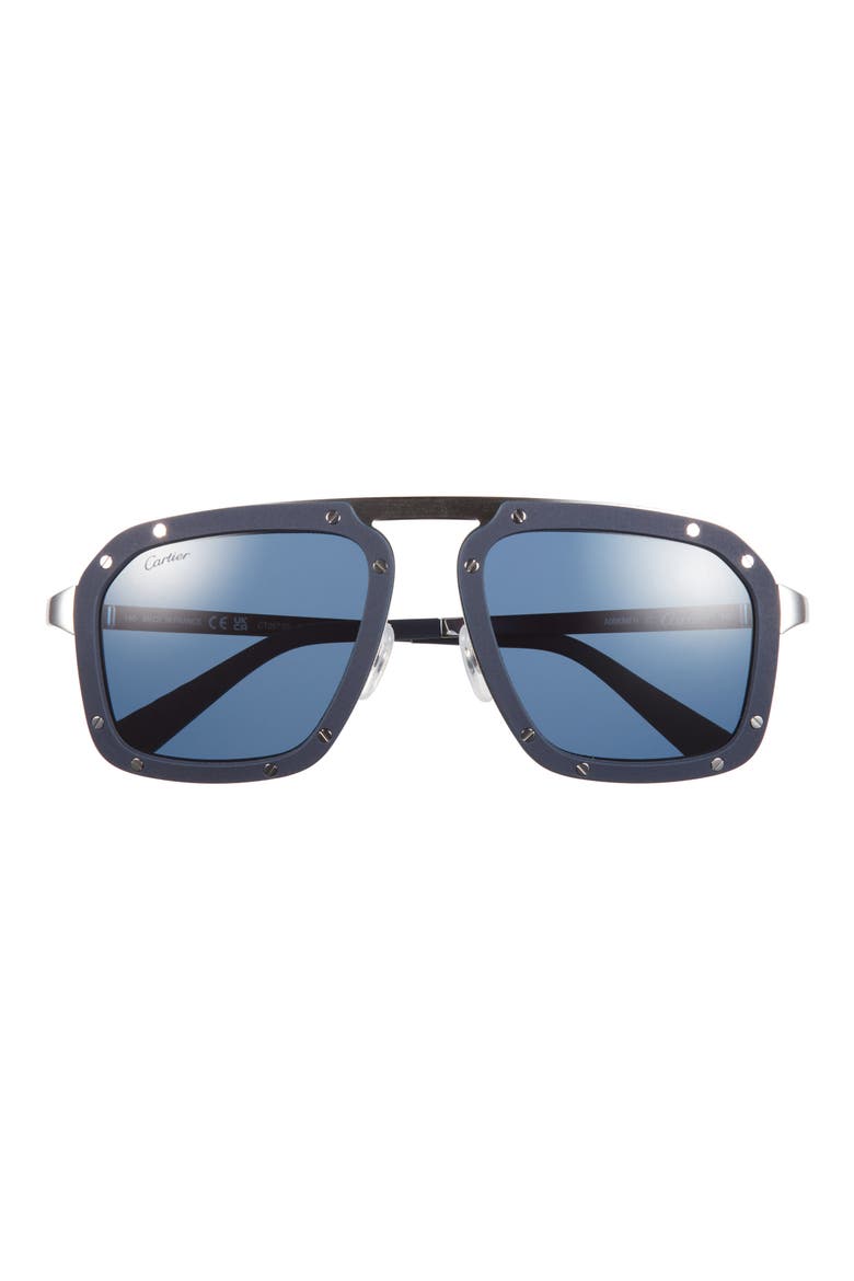 55mm Polarized Navigator Sunglasses, Main, color, BLUE