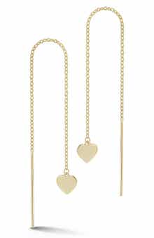 Ember Fine Jewelry Heart Chain Threader Drop Earrings