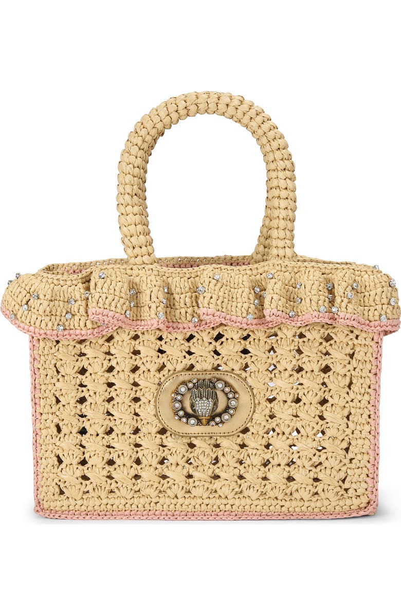 Kurt Geiger London Ruffle Woven Tote, Main, color, Open Beige