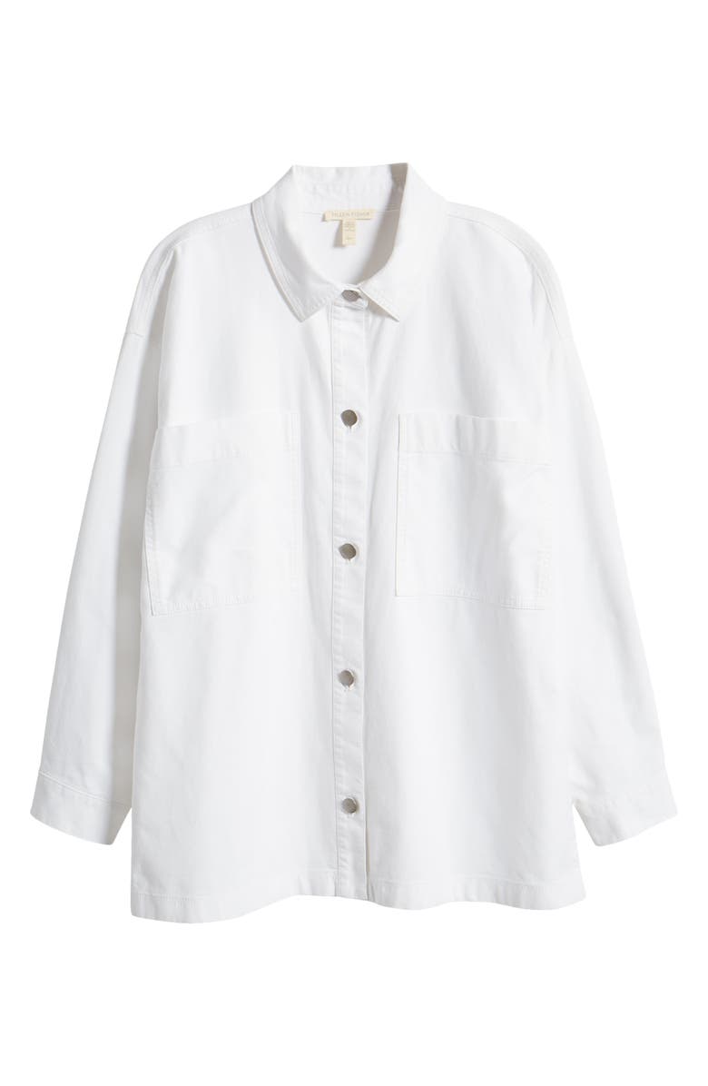 Eileen Fisher Boxy Stretch Organic Cotton & Hemp Shirt Jacket, Alternate, color, 