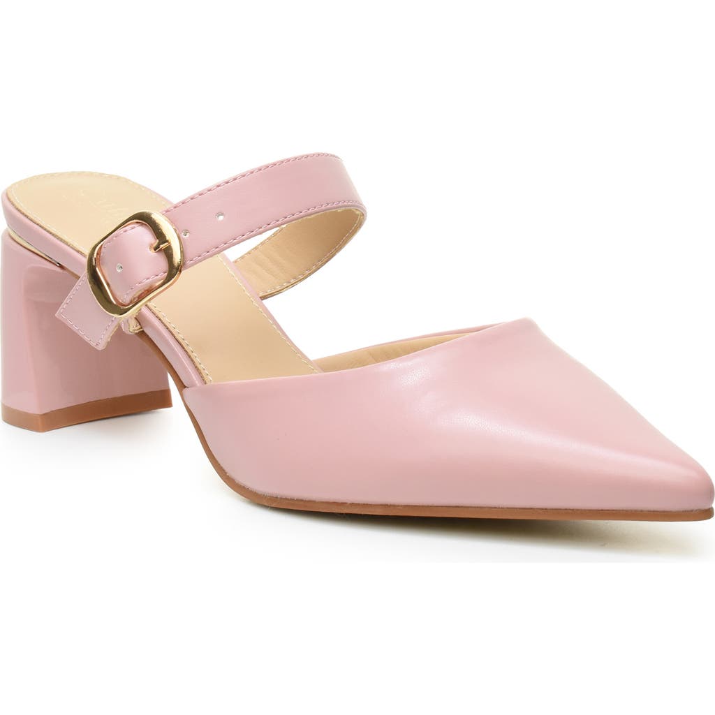 Catherine Catherine Malandrino Belky Buckle Mule Pump In Dusty Pink
