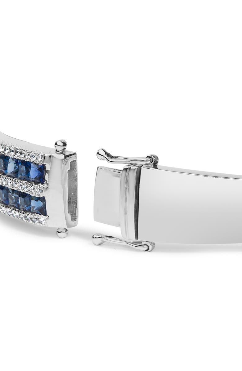 Haus of Brilliance 18K Gold Diamond & 8.0 Ct Sapphire Multi Row Bangle Bracelet, Alternate, color, White