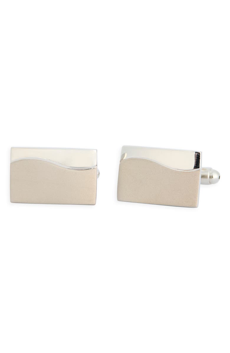 James Michael Wave Cuff Links, Main, color, Silver