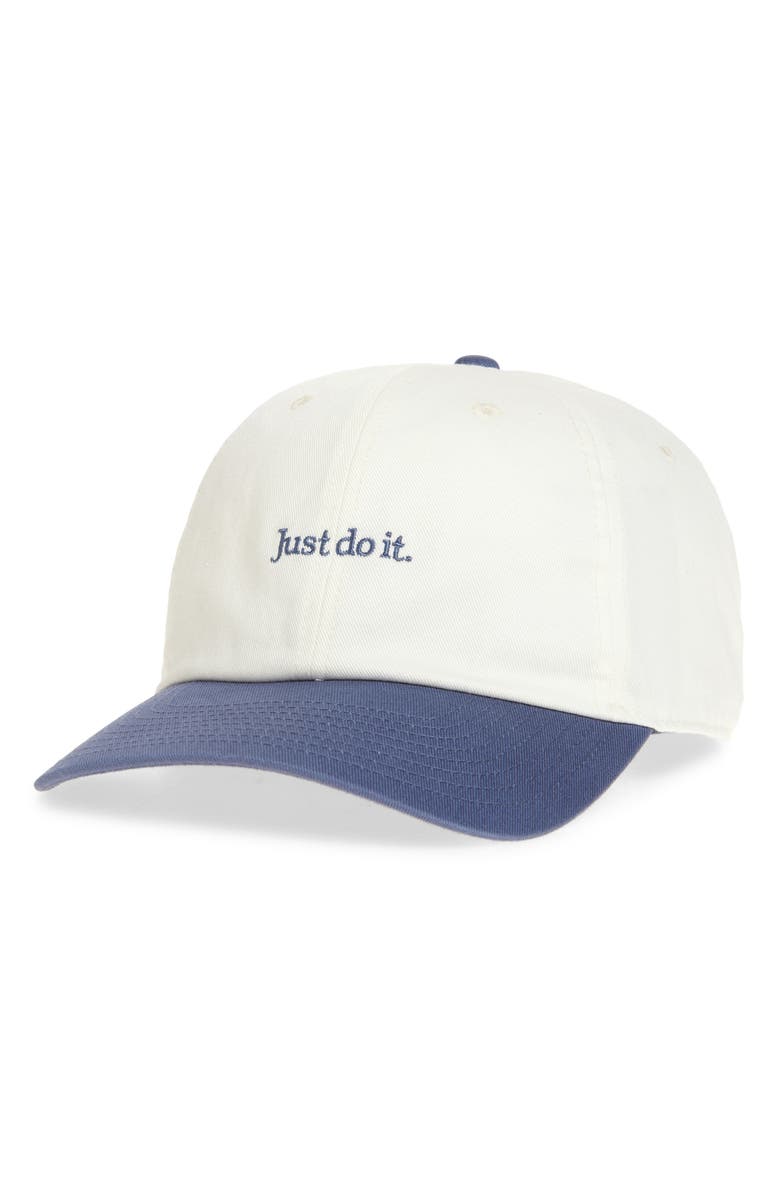 Nike JDI Snapback Baseball Cap, Main, color, Sail/ Diffused Blue/ Blue