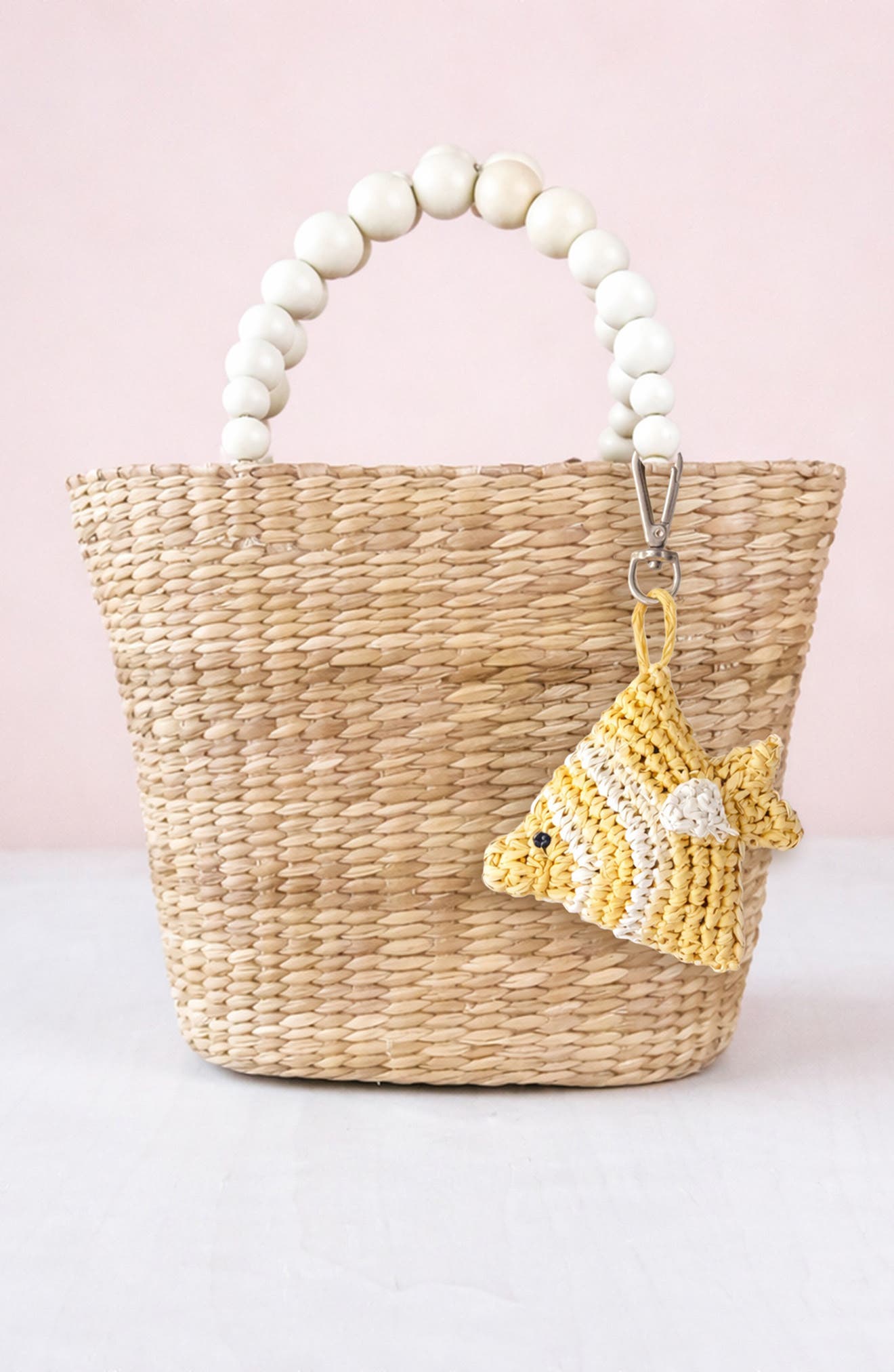 LIKHA Fish Raffia Bag Charm, Alternate, color, Yellow