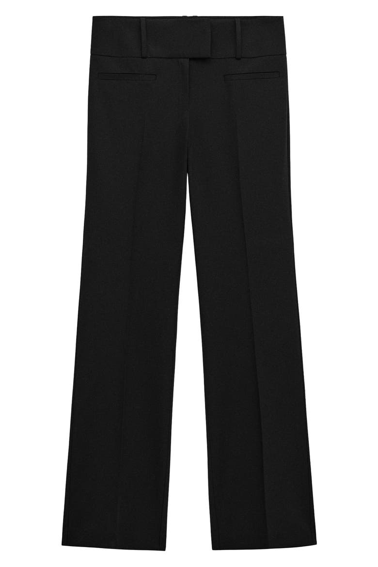 Pleated Straight Leg Pants, Main, color, BLACK