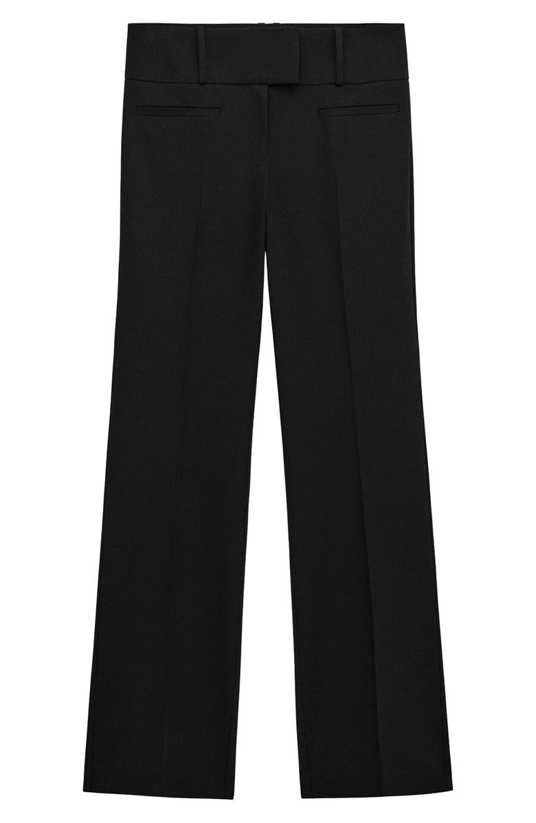 MANGO Pleated Straight Leg Pants, Main, color, Black