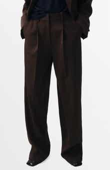 MANGO Selection Pleat Front Straight Leg Pants