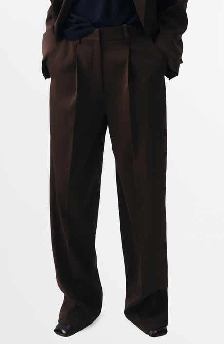 MANGO Selection Pleat Front Straight Leg Pants