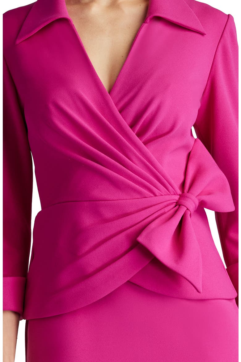 Three-Quarter Sleeve Stretch Crepe Sheath Dress, Alternate, color, LOTUS PINK