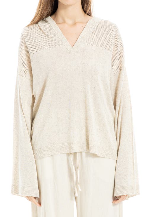 Pointelle Hooded Sweater