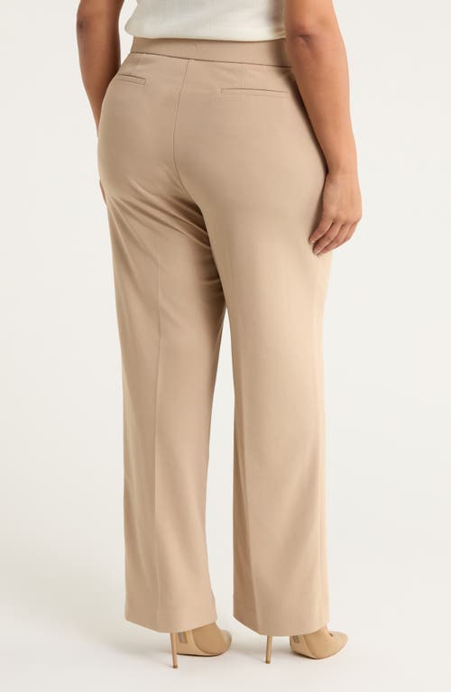 Ak Anne Klein Straight Leg Pants In Neutral
