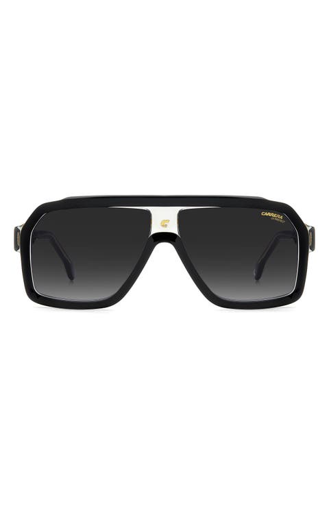 60mm Gradient Polarized Rectangular Sunglasses