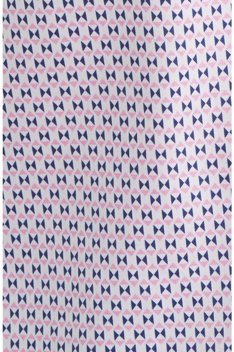 Logan Microprint Short Sleeve Cotton Blend Button-Up Shirt, Alternate, color, PINK / NAVY BOWTIE
