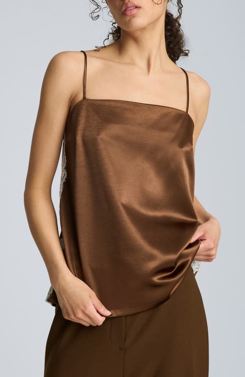 Lace Trim Satin Camisole