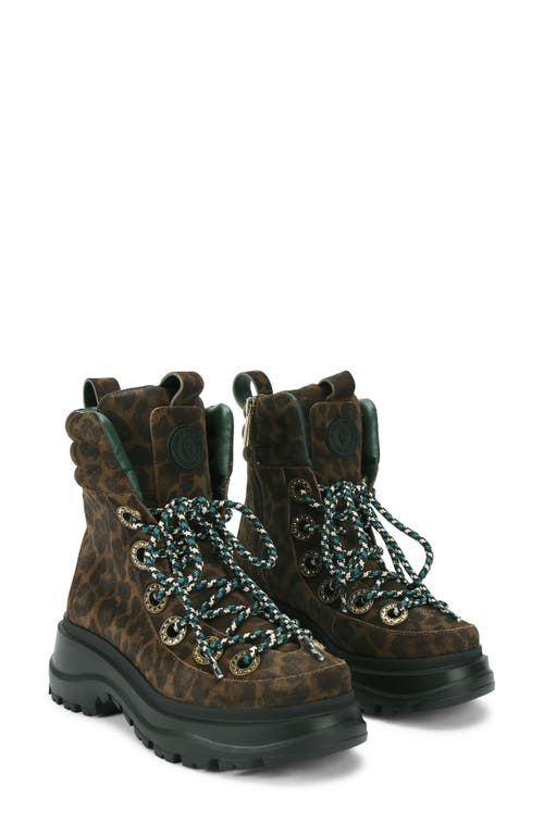Kurt Geiger Kensington Crystal-embellished Leopard Boots In Brown
