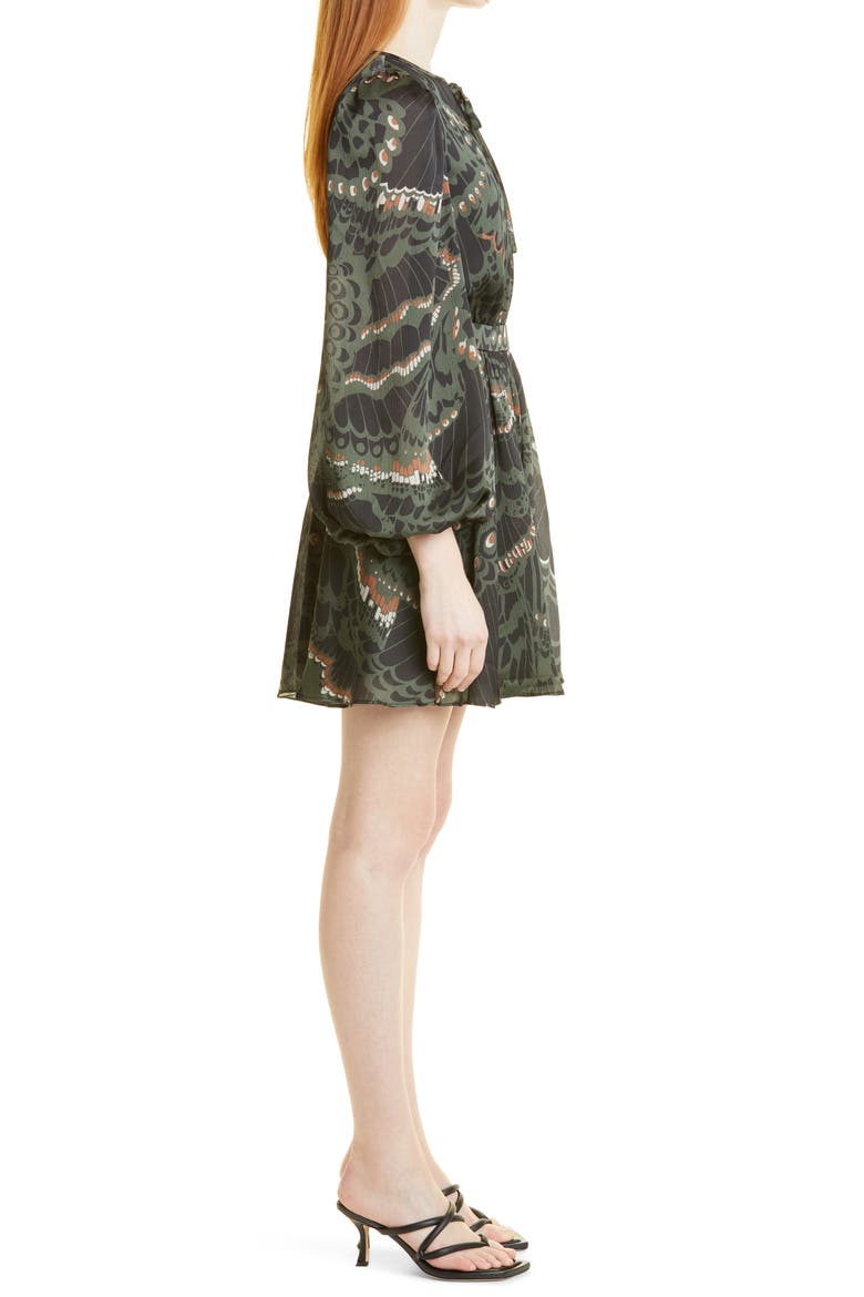 Chrissy Mix Print Long Sleeve Dress, Alternate, color, BLACK
