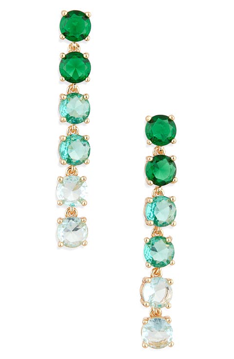 Ombré Crystal Linear Drop Earrings