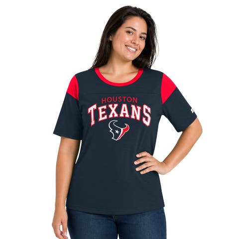 Women's Starter Navy Houston Texans Plus Size Linebacker Slub T-Shirt