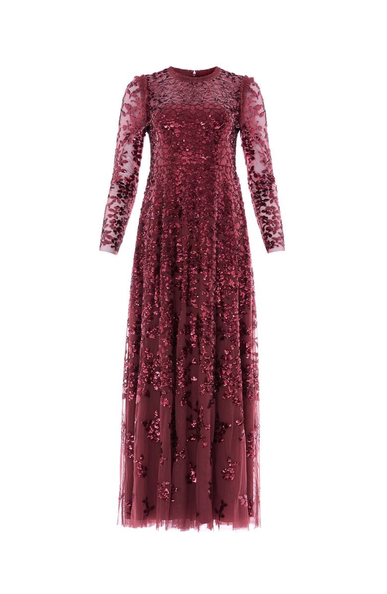 Needle & Thread Rosanna Lattice Round Neck Gown, Alternate, color, Winterberry