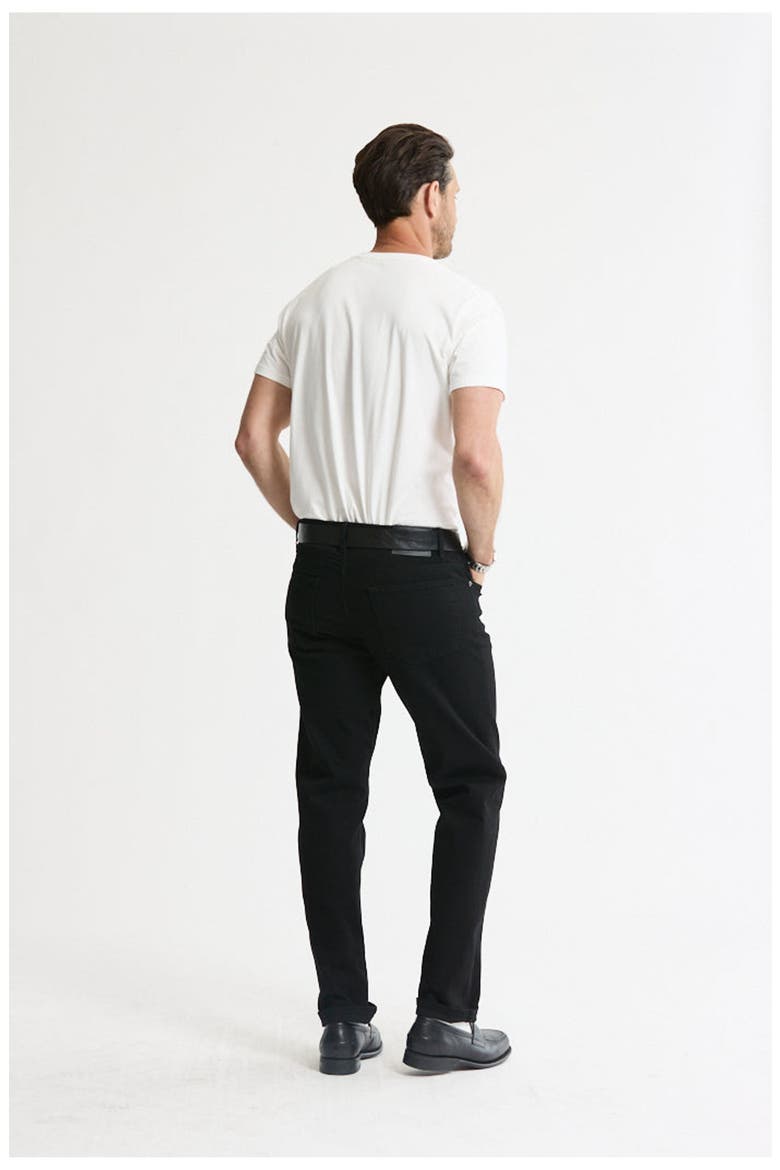 Relaxed Straight Fit 5-Pocket Denim Pants, Alternate, color, Black