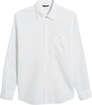 7 For All Mankind Solid Cotton & Linen Button-Up Shirt