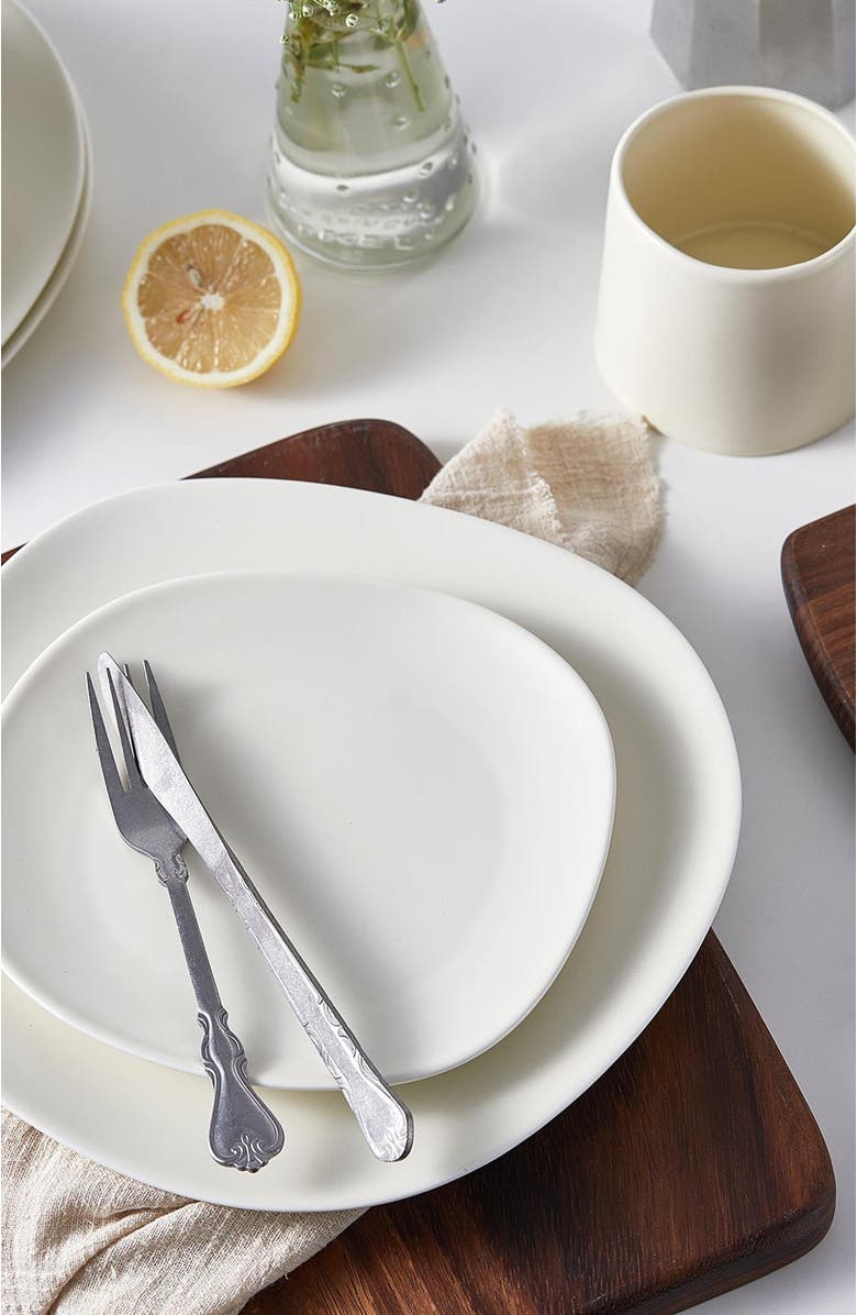 Stone Lain Delilah Porcelain 6-Piece Dinner Plate Set, Alternate, color, Cream